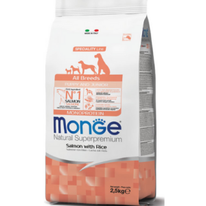 Crocchette Salmone e Riso All Breeds Puppy and Junior Monge
