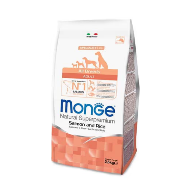 Crocchette Salmone e Riso All Breeds Adult Monge