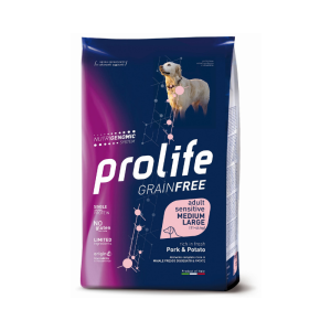 Crocchette Grain Free Maiale Fresco e Patate Medium Large Adult Prolife